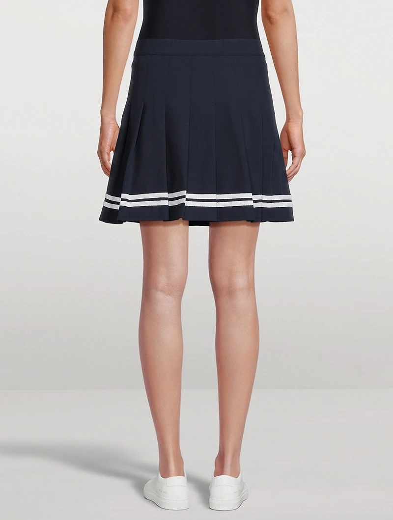 Ribbon Pleated Mini Skirt