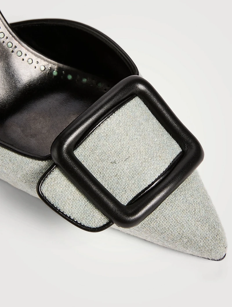 Mayslibi Wool Slingback Pumps
