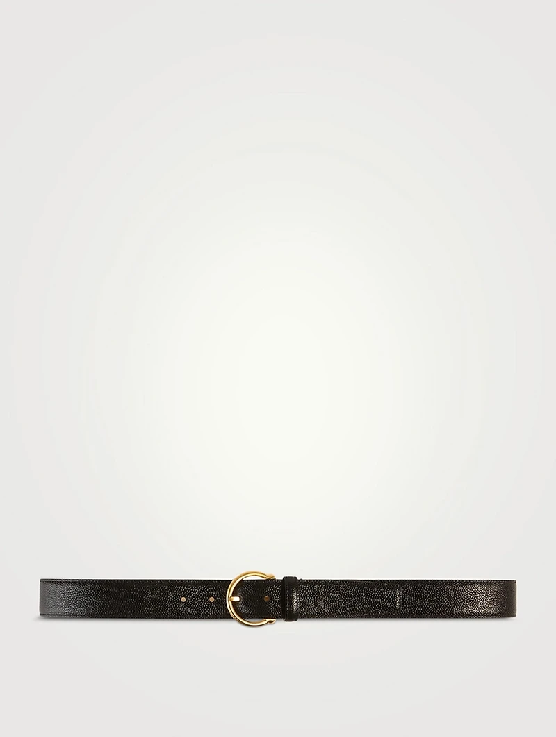 Pebbled Grain Leather Belt