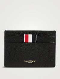 Leather Card Holder With Goose Embroidery