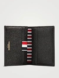 Leather Double Card Holder With Goose Embroidery