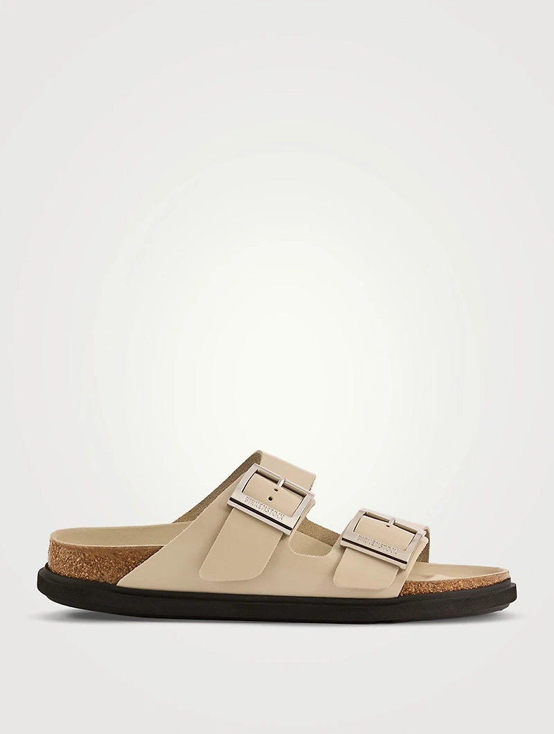 Arizona Droplet Buckle Patent Leather Slide Sandals
