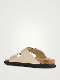 Arizona Droplet Buckle Patent Leather Slide Sandals