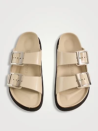 Arizona Droplet Buckle Patent Leather Slide Sandals