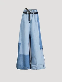 Patchwork Wide-Leg Jeans