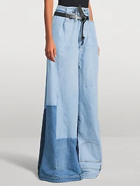 Patchwork Wide-Leg Jeans