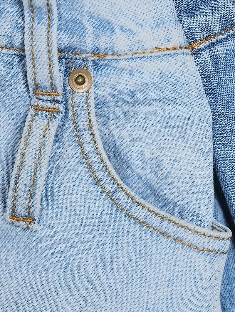 Patchwork Wide-Leg Jeans