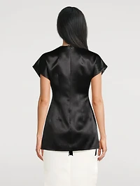 Multi Rectangle Satin Blouse