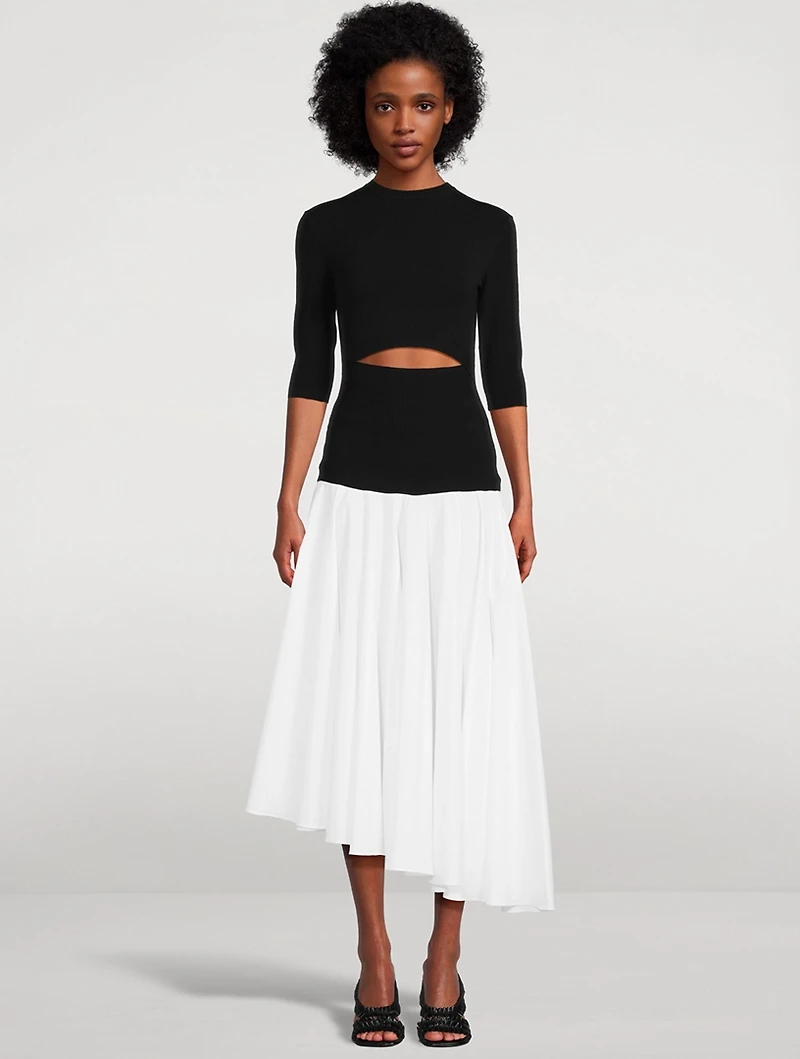 Colourblock Knit Midi Dress