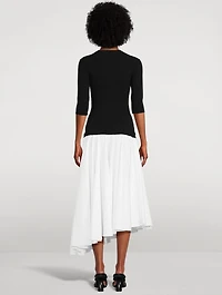 Colourblock Knit Midi Dress