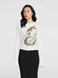 Long-Sleeve T-Shirt Oyster Print