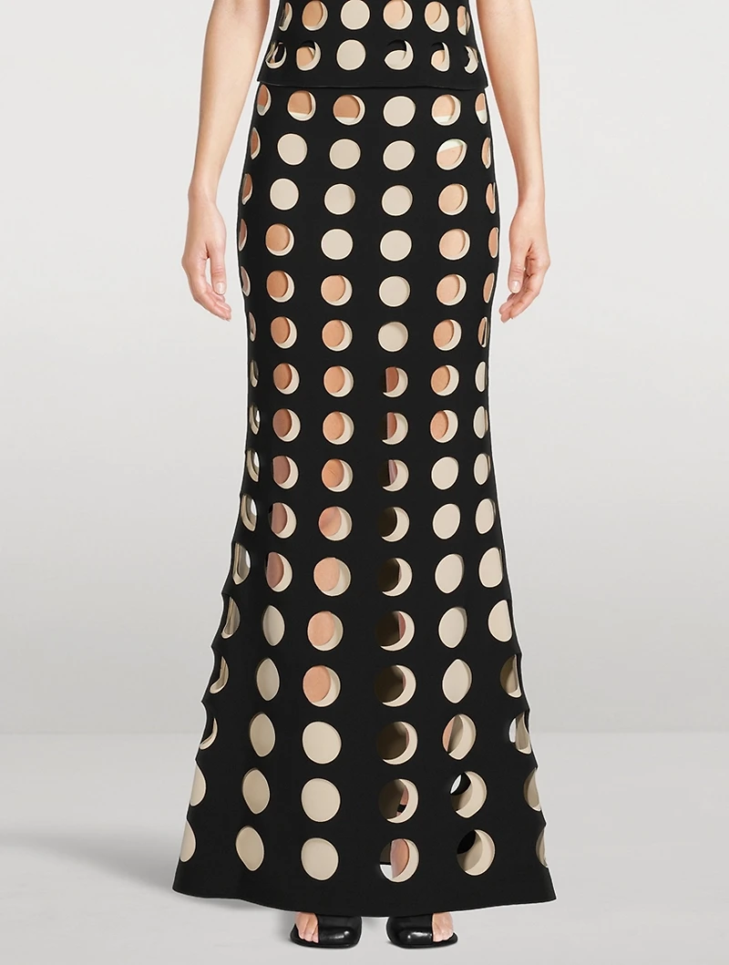 Layered Hole Maxi Skirt