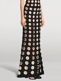 Layered Hole Maxi Skirt