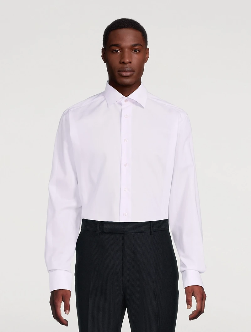 Slim-Fit Twill Long-Sleeve Shirt