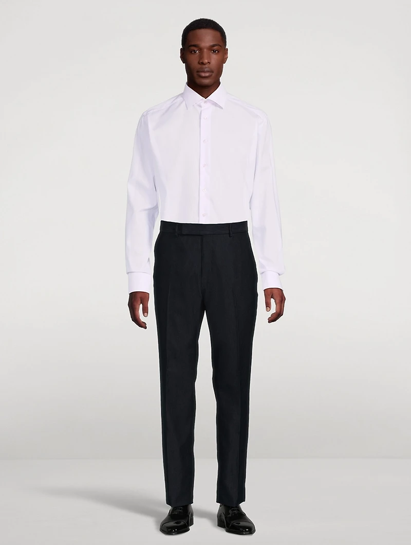 Slim-Fit Twill Long-Sleeve Shirt