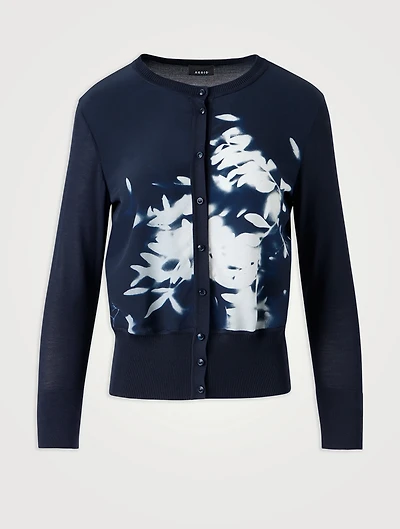 Silk Cardigan Wildflower Print