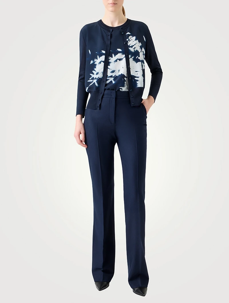 Silk Cardigan Wildflower Print
