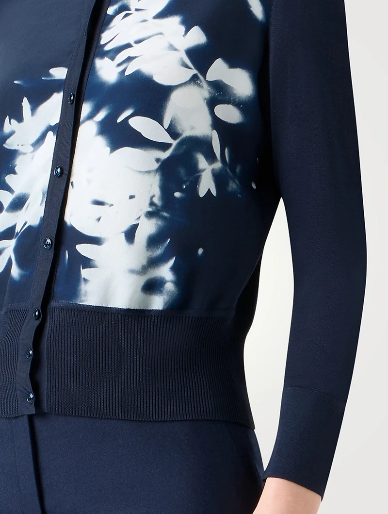 Silk Cardigan Wildflower Print