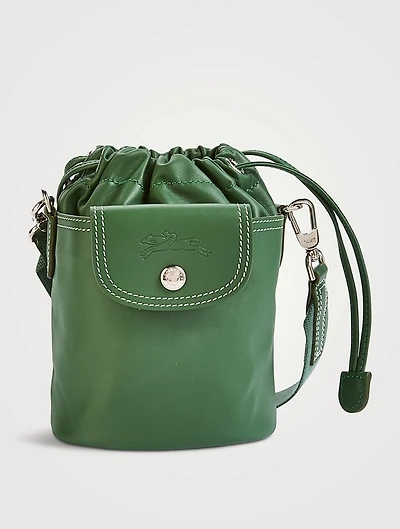 XS Le Pliage Xtra Leather Bucket Bag