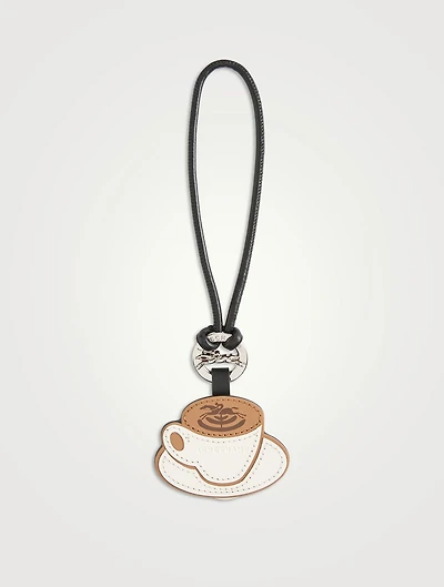 Longcharm Coffee Leather Bag Charm