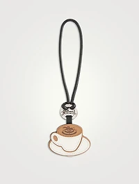 Longcharm Coffee Leather Bag Charm