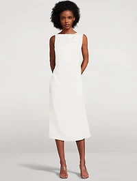 Draped Crêpe Midi Dress