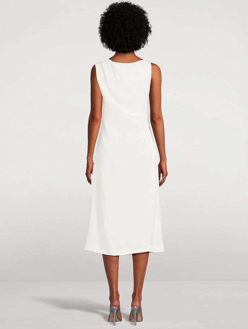 Draped Crêpe Midi Dress