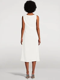 Draped Crêpe Midi Dress