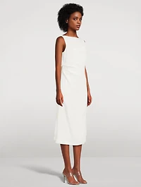 Draped Crêpe Midi Dress