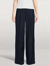 Linear Cotton Pleated Trousers