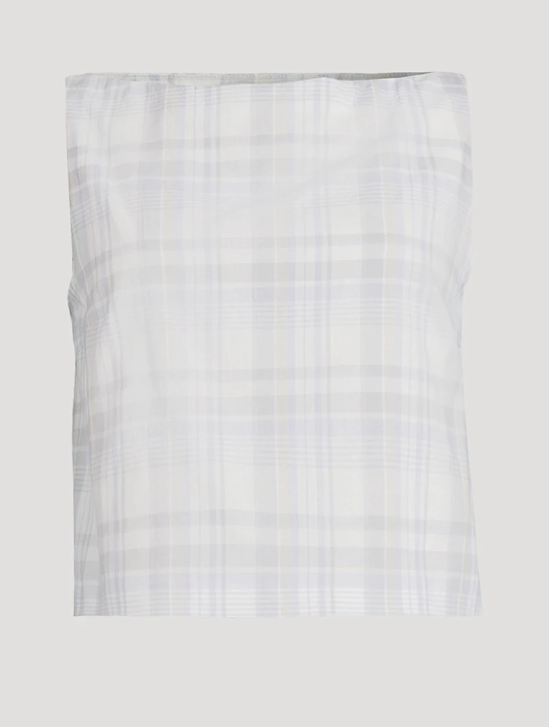 Sleeveless Top Plaid Print