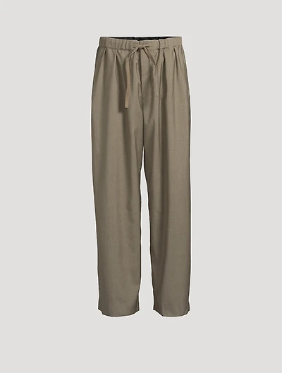 Wool Relaxed Drawstring Pants