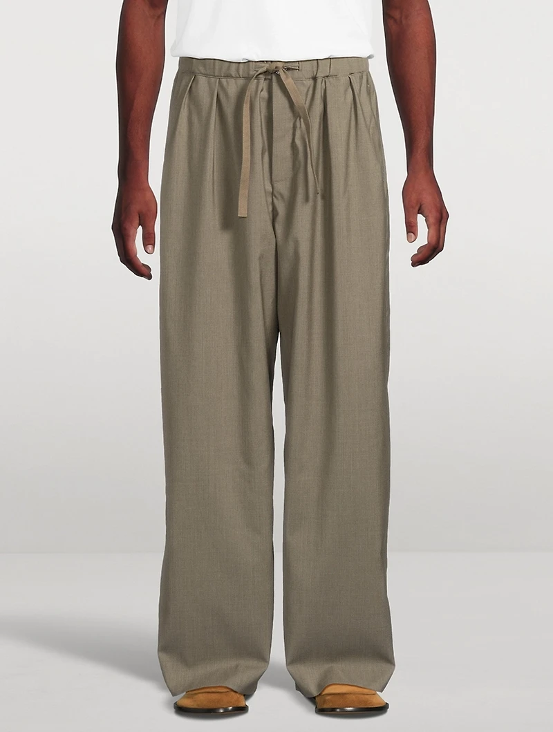 Wool Relaxed Drawstring Pants