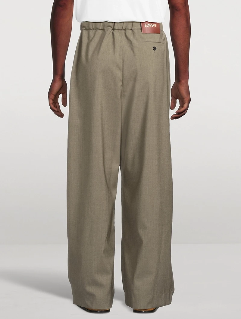 Wool Relaxed Drawstring Pants