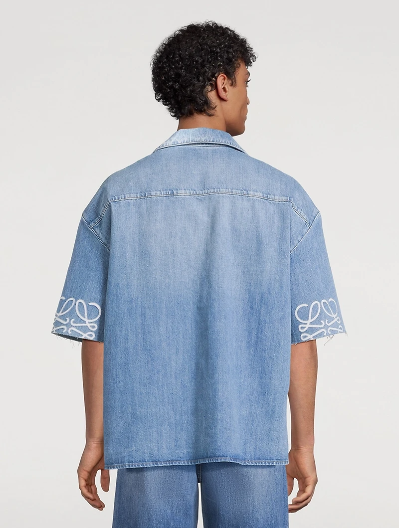 Denim Short-Sleeve Shirt