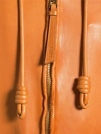 Leather Hooded Zip Jacket