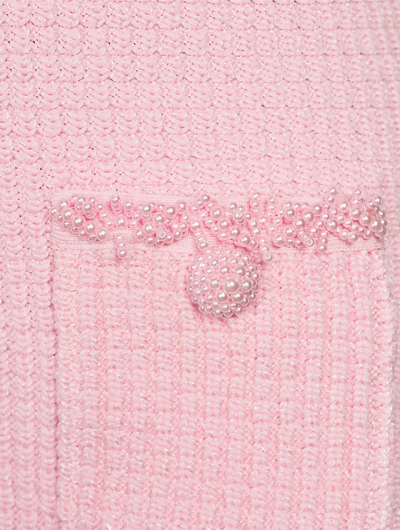 Embellished Knit Mini Dress