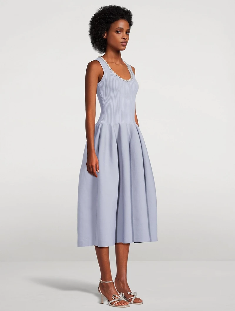 Embellished Knit Midi Dress