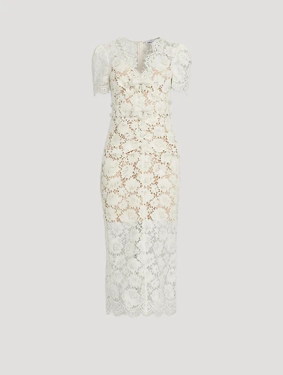Embellished Lace Midi Dress