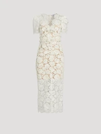 Embellished Lace Midi Dress