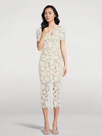 Embellished Lace Midi Dress
