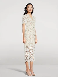 Embellished Lace Midi Dress
