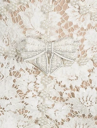 Embellished Lace Midi Dress