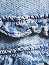 Ruffled Denim Mini Dress