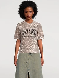 Wool-Blend T-Shirt Leopard Print