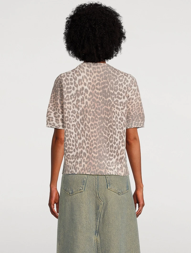 Wool-Blend T-Shirt Leopard Print