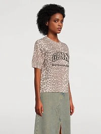 Wool-Blend T-Shirt Leopard Print