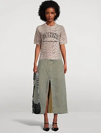 Wool-Blend T-Shirt Leopard Print