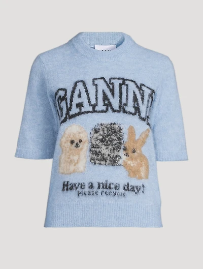 Alpaca-Blend Animals Jacquard T-Shirt
