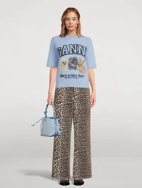 Alpaca-Blend Animals Jacquard T-Shirt